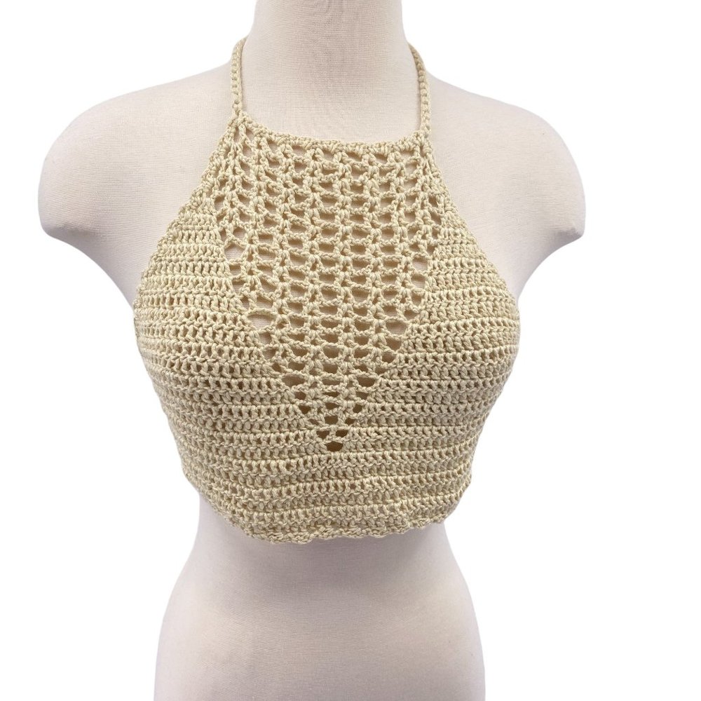 Bear Dance crochet crop top size s/m halter boho‎ hippie